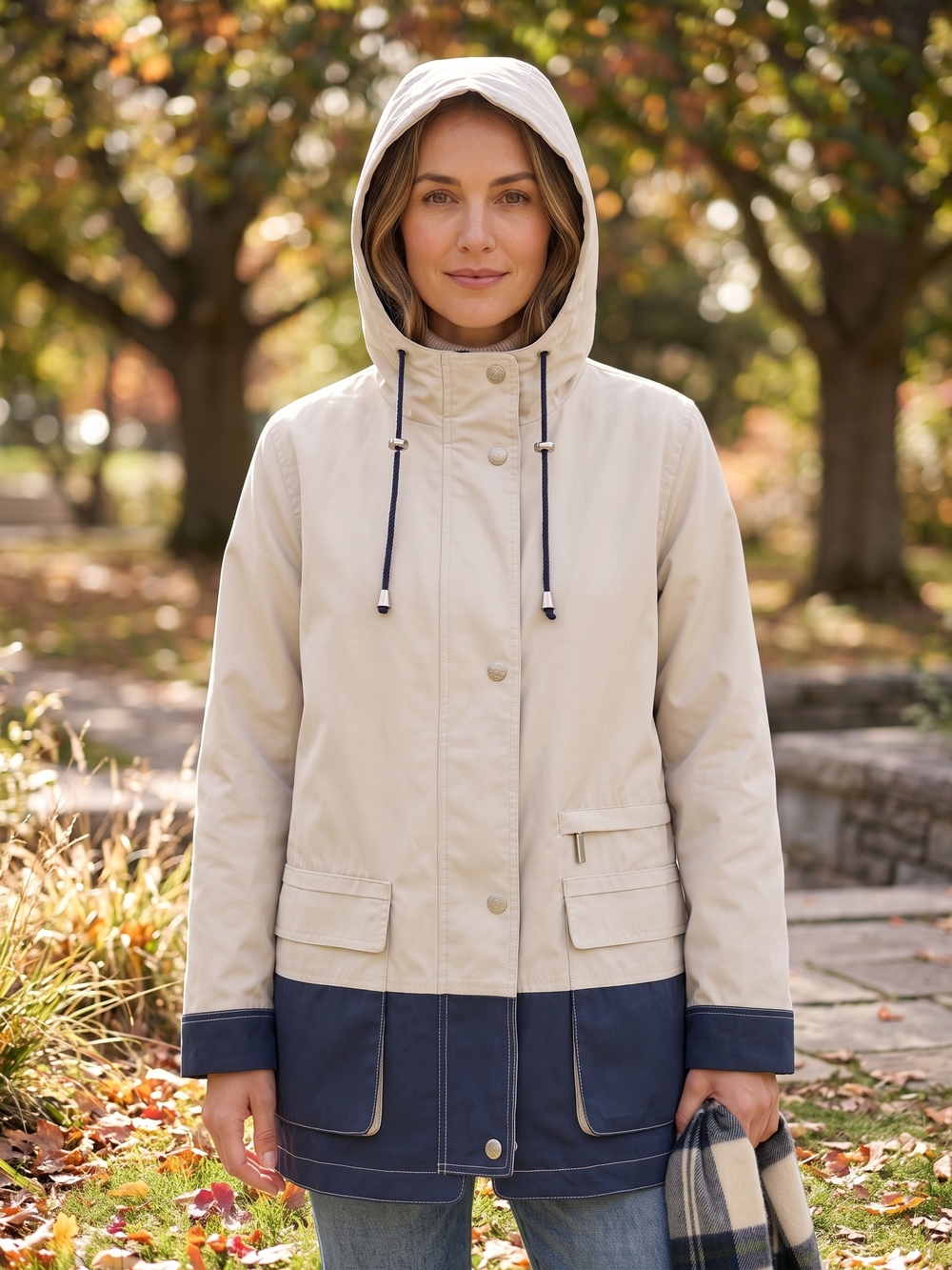 Vintage NUKO Hooded Colorblock Utility Jacket Coastal Grandmother Gorpcore